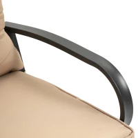 Outsunny Panchina a Dondolo da Giardino per 2 Persone con Cuscini per Seduta e Schienale, 122x70x87cm, Khaki(m-9)