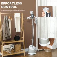 HOMCOM 1800W Standing Clothes Steamer, with Accessories - Grey(m-8)