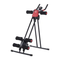 HOMCOM Panca per Addominali Trainer Attrezzo Fitness Allenamento Casa Palestra con Display in Acciaio Nero 90x54x93cm(m-10)