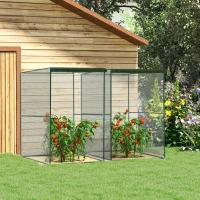 Outsunny Set of 2 Fruit Cage Bird Netting, Vegetable Plant Protection Tent with Zipped Door, Anti Bird, Insects, Small Animals, 1.2 x 1.2 x 1.8m, Dark Green(m-2)