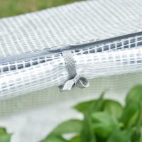 Outsunny Mini Greenhouse Portable Flower Planter Tomato Vegetable House for Garden Backyard with Zipper 120 x 60 x 60 cm, White(m-8)
