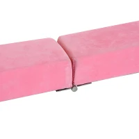 HOMCOM Faltbarer Schwebebalken, rutschfest, Wildlederbezug, robustes Holz, 210 x 10 x 6,5 cm, Rosa(m-8)