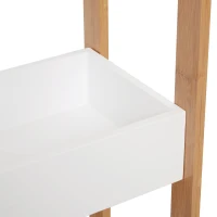 HOMCOM 3-Tier Bathroom Rack Storage Shelf Bamboo Organiser Shower Tower for Narrow Place(m-9)