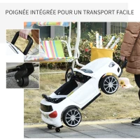 HOMCOM Voiture électrique Mercedes Benz GLA pour enfant de 3 ans avec télécommande, MP3 USB, lumières et sons, ouverture de portes, charge maxi 30 kg, dimensions 100 x 58 x 46 cm blanc(m-6)