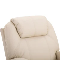 HOMCOM Fernsehsessel Elektrisch Relaxsessel mit Liegefunktion Aufstehhilfe Massage Massagesessel mit verstellbar Rückenlehne Seitentasche Getränkehalter TV Sessel bis 160kg für Wohnzimmer Cremeweiß(m-9)