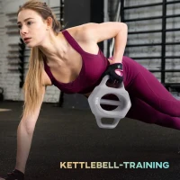 SPORTNOW 3-in-1 Multifunktionshantel, 10 kg, rutschfest, geruchsarm, Kunststoffmantel, Eisenkern, grau(m-5)