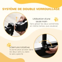 PawHut Barrière de sécurité pour chien extensible 74-80 cm fermeture automatique fixation par pression sans percer noir(m-4)