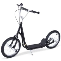 HOMCOM Premium Monopattino Scooter a rotelle 16 pollici Cityroller per bambini e ragazzi, nero(m-10)