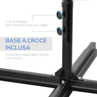 Outsunny Ombrellone da Giardino 2.6x2.5 m con Rotazione a 360° e Tettuccio Ventilato in Poliestere Grigio(m-6)