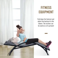 Outsunny Garden Patio Sun Lounger Half Circle Armrest Adjustable Head Footrest Aluminium Frame Textline Seat &Pillow Garden Outdoor - Grey(m-8)