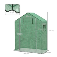 Outsunny Bâche de remplacement pour serre de jardin 140 x 73 x 190 cm avec fenêtre, porte anti-UV pour le jardin - Vert(m-3)