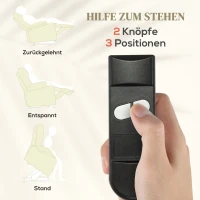 HOMCOM Elektrischer Relaxsessel mit Aufstehhilfe, Liegestuhl, Becherhalter, Kunstleder, Cremeweiß(m-4)