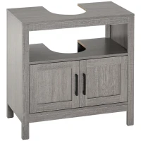 kleankin Mueble para Debajo del Lavabo Armario de Suelo para Baño de Estilo Moderno 60x30x60 cm Gris(m-10)