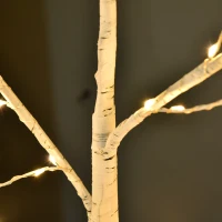 Outsunny Albero di Natale Bianco con Luci LED, Base Quadrata e Cavo di Alimentazione, in Acciaio e PP, 20x20x150(m-7)