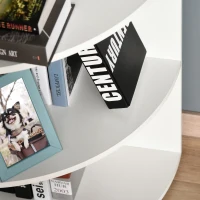 HOMCOM Libreria ad Angolo 4 Ripiani a Muro e Parete Legno 39.5x39.5x120cm Bianco(m-7)