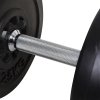 HOMCOM Juego de Pesas de 55 kg con Mancuernas y Barra Pesos Ajustables 2 en 1 con Discos Barra de 170 cm para Culturismo Entrenamiento Fitness en Hogar Gimnasio Negro(m-8)