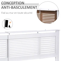 HOMCOM Cache-radiateur Design Contemporain Longueur Extensible 139-208,5 x 20,5 x 82,5 cm MDF Blanc(m-6)