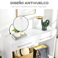 HOMCOM Mueble Recibidor de Entrada Mesa Consola con 2 Cajones y Estante para Pasillo Salón 101,6x28x76,2 cm Blanco(m-7)