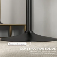 HOMCOM Table de bar ronde table de bistro mange-debout table de cuisine style contemporain plateau peint et cadre en acier(m-6)