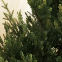 HOMCOM Künstliche norwegische Fichte, Weihnachtsbaum mit 1046 Spitzen, Metallsockel, Grün(m-8)