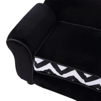 PawHut Dog Sofa Bed for XS-Sized Dogs, Cat Sofa with Soft Cushion, Pet Chair Lounge with Washable Cover, Removable Legs, Wooden Frame - Black(m-8)