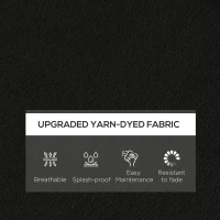 Outsunny 4-Piece Seat Cushions Pillow Replacement, Patio Chair Cushions Set with Ties for Indoor Outdoor, Black(m-4)