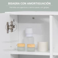 kleankin Armario de Baño con Espejo Mueble Colgante de Aseo con 2 Puertas y 2 Estantes Ajustables Interiores 54x15,2x55,3 cm Blanco(m-7)