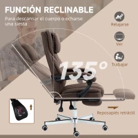 Vinsetto Silla de Masaje con 6 Puntos de Masaje con Altura Ajustable Control Remoto Reposapiés y Reposacabezas Marrón Oscuro(m-6)