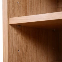 HOMCOM Mehrzweckschrank Standschrank Standregal Dekoschrank Bücherregal Schrank Holz Natur + Weiß 80 x 32 x 91 cm(m-8)