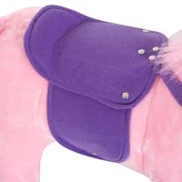 HOMCOM Caballito Infantil +2 Años Caballo con Ruedas Sonidos de Relincho Palos Pedales 55x23x60 cm Rosa(m-9)