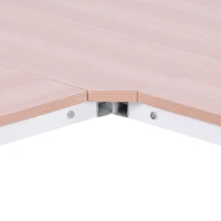 HOMCOM Scrivania Angolare a L con Piedini Regolabili, Scrivania pc in Legno e Acciaio, 150x150x76 cm, Rovere(m-7)