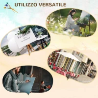 Vinsetto Cavalletto per Pittura Salvaspazio in Legno di Faggio con Altezza e Angolazione Regolabile, 93x84x183 cm(m-8)