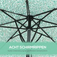 Outsunny Sonnenschirm, leichtes Öffnen und Schließen, Windhaube, zweiteiliger Metallmast, grün, 2,92 x 2,92 x 2,50 m(m-6)