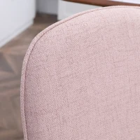 HOMCOM Set di 2 Sedie da Pranzo in Tessuto Imbottite e Impilabili con Gambe in Acciaio, Rosa(m-8)