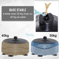 HOMCOM Punching ball sur pied réglable en hauteur 136-154 cm avec gants et base de lestage à ventouses noir(m-5)