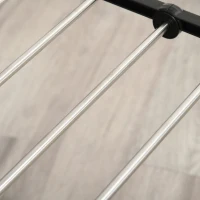 HOMCOM Séchoir à linge étendoir pliable avec roulettes grand espace d'étendage acier inoxydable 138,5 x 63 x 208 cm argent noir(m-9)