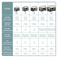 PawHut Hundebox faltbare Hundetransportbox Haustierrucksack mit Kissen Reisetasche Transportbox für Tier wasserdicht Oxfordstoff Dunkelgrau 97 x 71 x 76 cm(m-4)