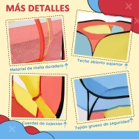 HOMCOM 3 en 1 Casa de Juegos Infantil Tienda de Campaña para Niños Mayores de 3 Años Plegable con 2 Casita Tela Túnel Ventanas de Ventilación 230x70x89 cm Multicolor(m-7)