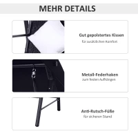 Outsunny 3-Sitzer Hollywoodschaukel Schaukel Polyrattan Metall mit Kissen belastbar bis 360kg Neu (Schwarz)(m-4)