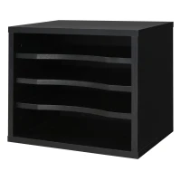 Vinsetto Organiseur bureau bois noir avec 4 couches fournitures support d'imprimante dim. 35,5L x 25l x 28,6H cm(m-1)