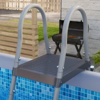 Outsunny Rectangle Steel Frame Swimming Pool with Ladder and Pump - Grey(m-9)