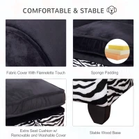 PawHut Dog Sofa Bed for XS-Sized Dogs, Pet Chair with Hidden Under Seat Storage, Cat Sofa Lounge with Removable Soft Cushion, Thick Sponge, Wooden Frame(m-4)