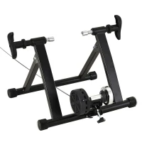 HOMCOM Rollentrainer, Radtrainer, 8 Widerstandsstufen, klappbar, für 26-29'', Stahl, schwarz, 68 x 62,5 x 49 cm(m-10)