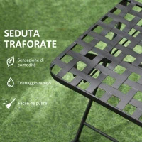 Outsunny Set da Giardino 3 Pezzi, Tavolino e 2 Sedie Pieghevoli con Mosaico, Blu(m-6)