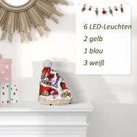 HOMCOM Weihnachtsdorf Weihnachtsdekoration mit LED Beleuchtung Musik Weihnachtsstadt Weihnachten Basteln LED mehrfarbig 19 x 18,5 x 24 cm(m-4)
