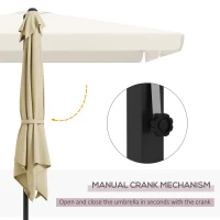 Outsunny 3m Cantilever Parasol, with Four-Position Canopy - Khaki(m-6)