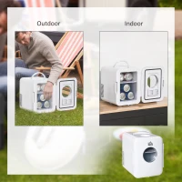 HOMCOM 4L Mini Fridge 6Can, AC+DC Portable Cooler & Warmer Car Refrigerator for Skincare, Makeup, Cosmetics, Food, for Bedroom, Home, Caravan, Car, White(m-8)