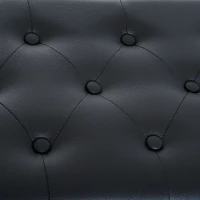 HOMCOM Banquette tabouret siège pour piano avec coffre de rangement pied bois caoutchouc assise capitonnée revêtement synthétique noir(m-7)