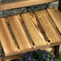 Outsunny 3-Etagen Pflanzenständer, klappbarer 93 cm hoch Blumenständer für Innen Außen, Pflanzenregal aus Holz, Blumentopfständer mit Tabletts, Blumentreppe für Wohnzimmer, Garten Balkon, Dunkelbraun(m-8)