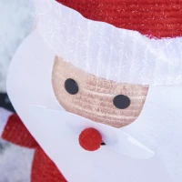 Outsunny Papá Noel de Tela con Luces LED Figura Decorativa Luminosa de Navidad con Botón de Interruptor para Interior y Exterior Ø30x51 cm Negro Blanco y Rojo(m-8)